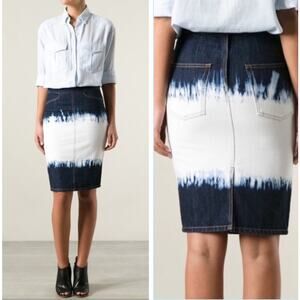 Isabel Marant Etoile Denim Jean Skirt Bleached Pencil Skirt Cotton Size 34 US 2
